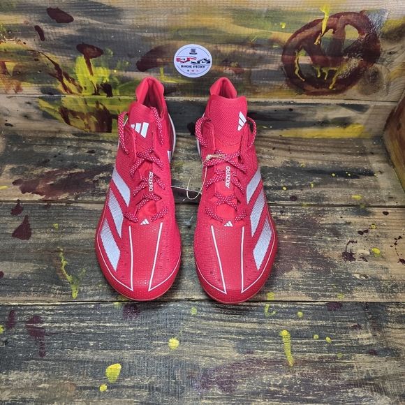 Size 11.5 Adidas Adizero Electric Football Cleats‎ Team Power Red/White IH5033 - Picture 2 of 8